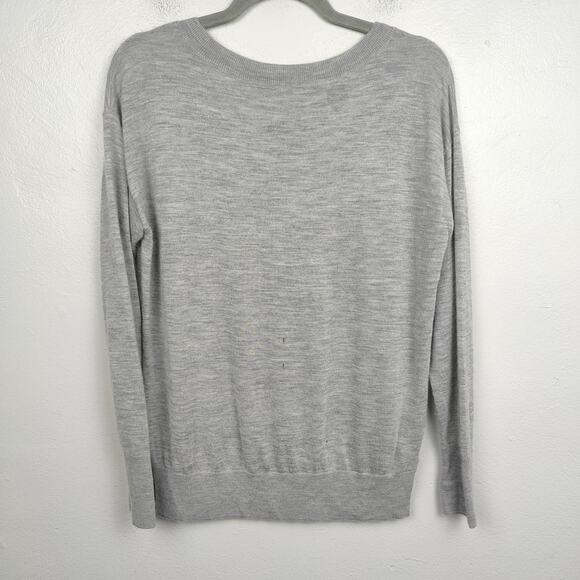 James Perse 100% Cashmere‎ Pullover Sweater Womens XS 0 Light Gray Heather FLAWS - Picture 1 of 10